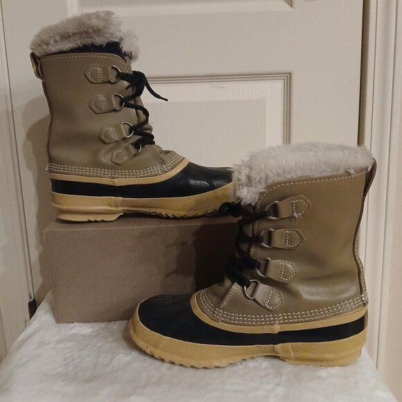Vintage Manitou Sorel wool insulated insert snow boots Men\'s Sz 9 main image 8